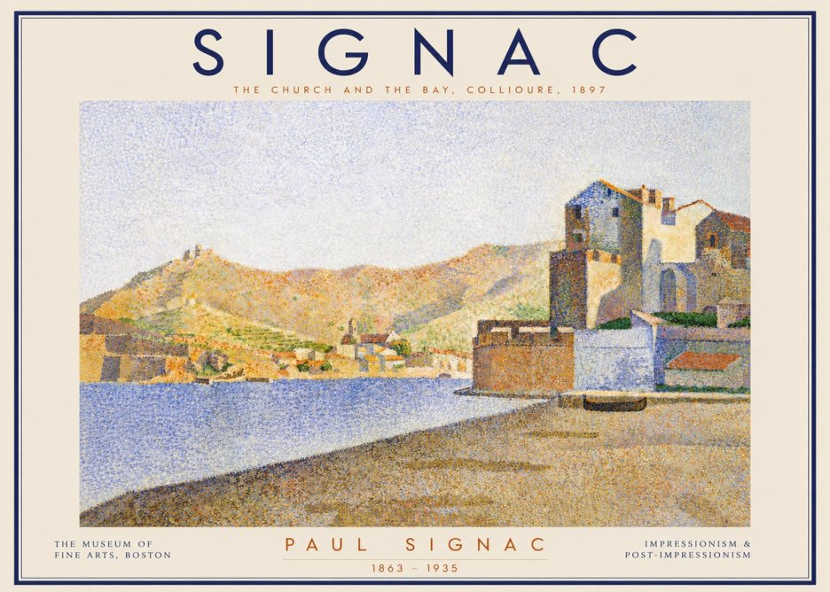 Signac Collioure - the Church and the Bay No4 - Poszter