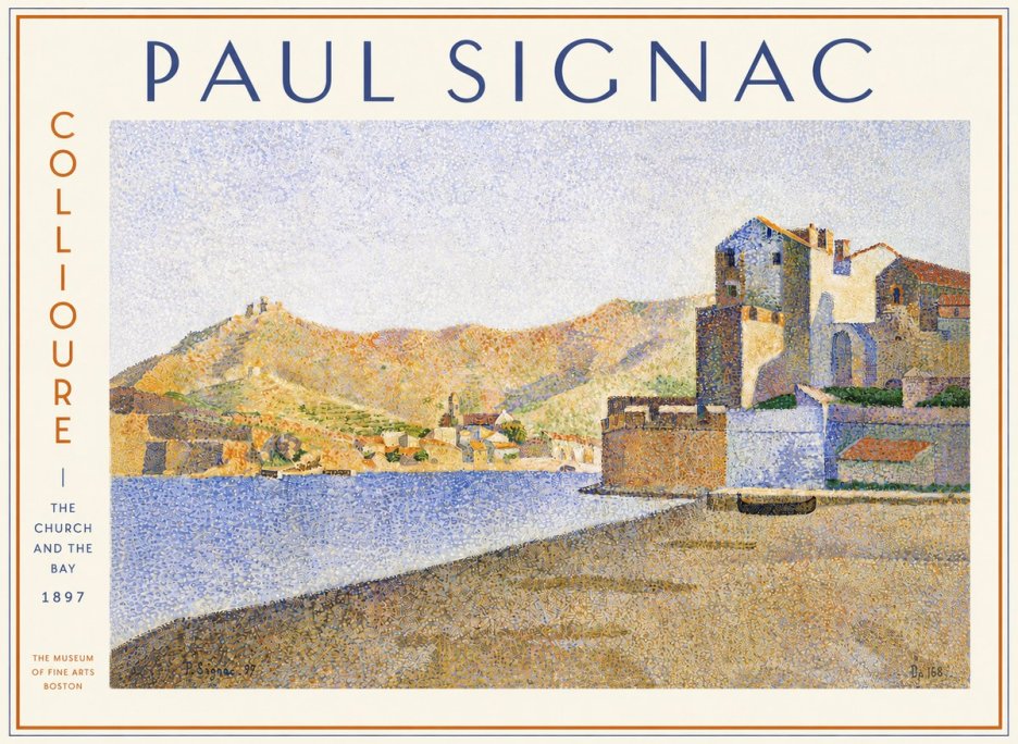 Signac Collioure - the Church and the Bay No5 - Poszter