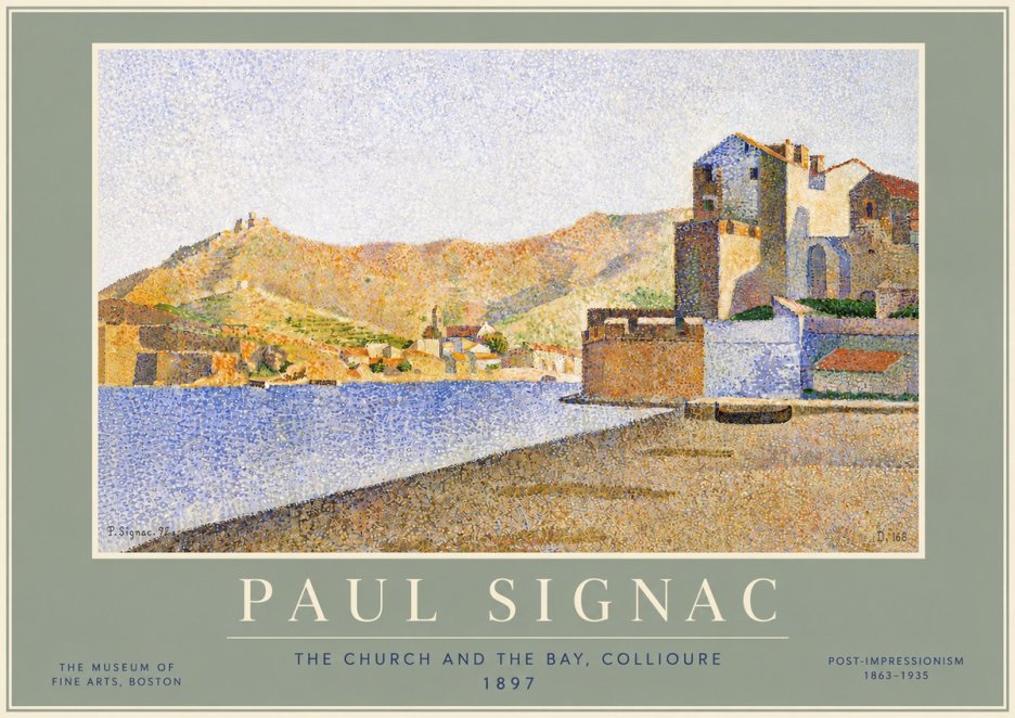 Signac Collioure - the Church and the Bay No6 - Poszter