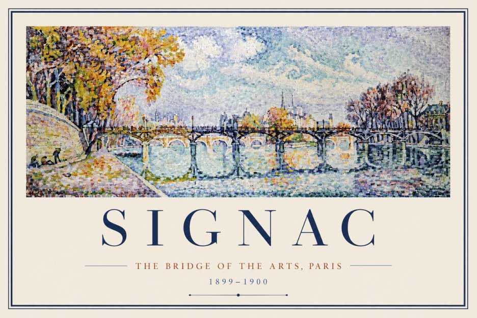 Signac The Bridge of the Arts, Paris No3 - Poszter