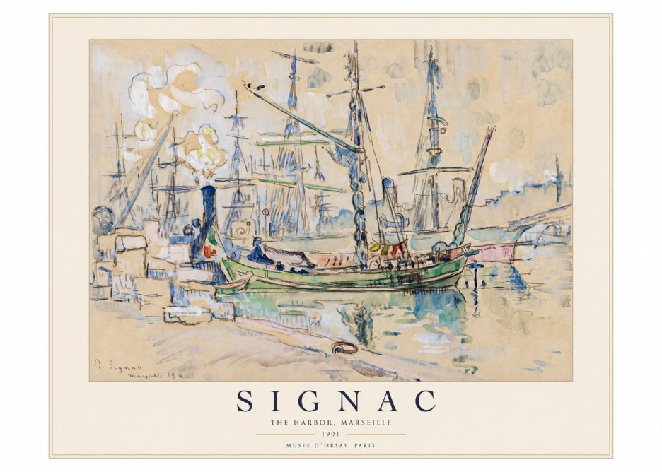 Signac The Harbor, Marseille No1 - Poszter