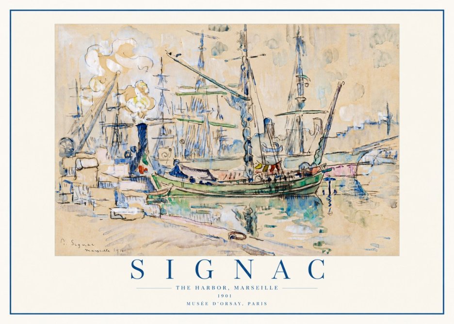 Signac The Harbor, Marseille No4 - Poszter