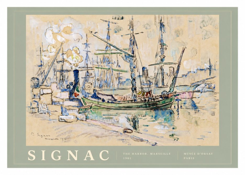 Signac The Harbor, Marseille No5 - Poszter