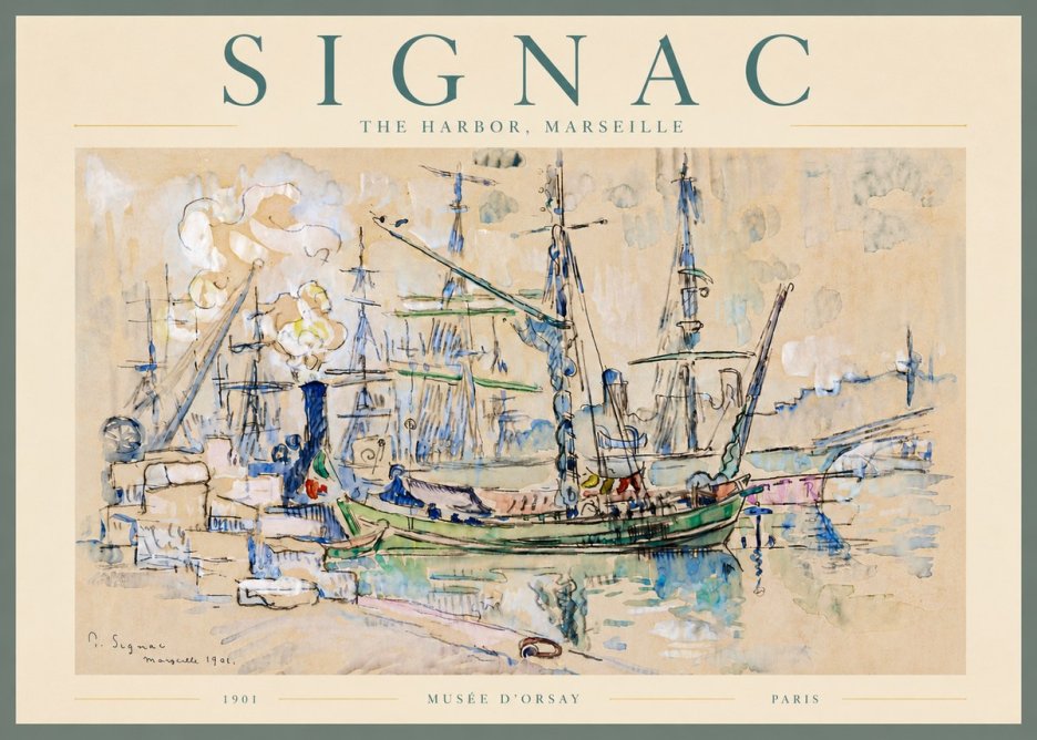 Signac The Harbor, Marseille No6 - Poszter