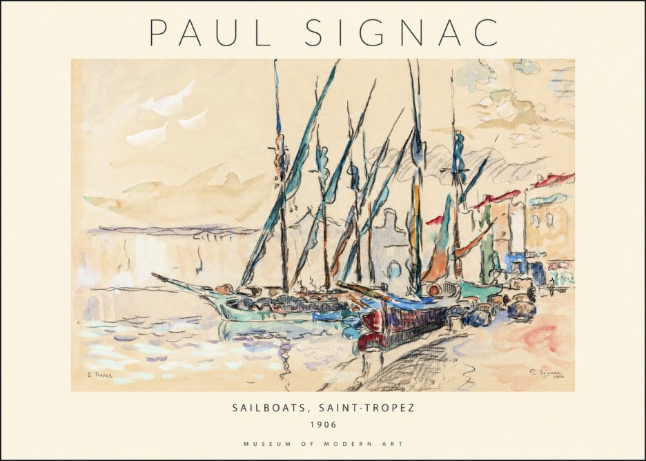 Signac Sailboats, Saint-tropez No1 - Poszter