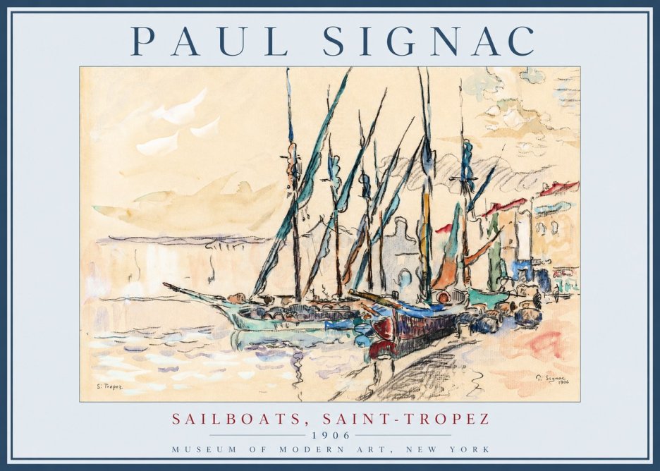 Signac Sailboats, Saint-tropez No2 - Poszter