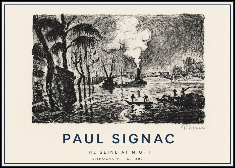 Signac The Seine at Night No3 - Poszter