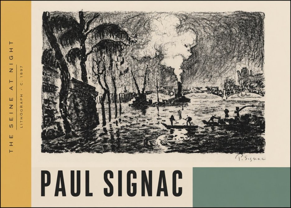 Signac The Seine at Night No4 - Poszter