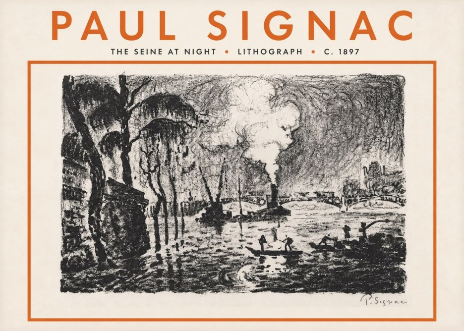 Signac The Seine at Night No5 - Poszter