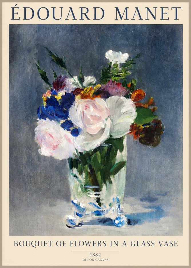 Édouard Manet Bouquet of Flowers in a Glass Vase No1 - Poszter