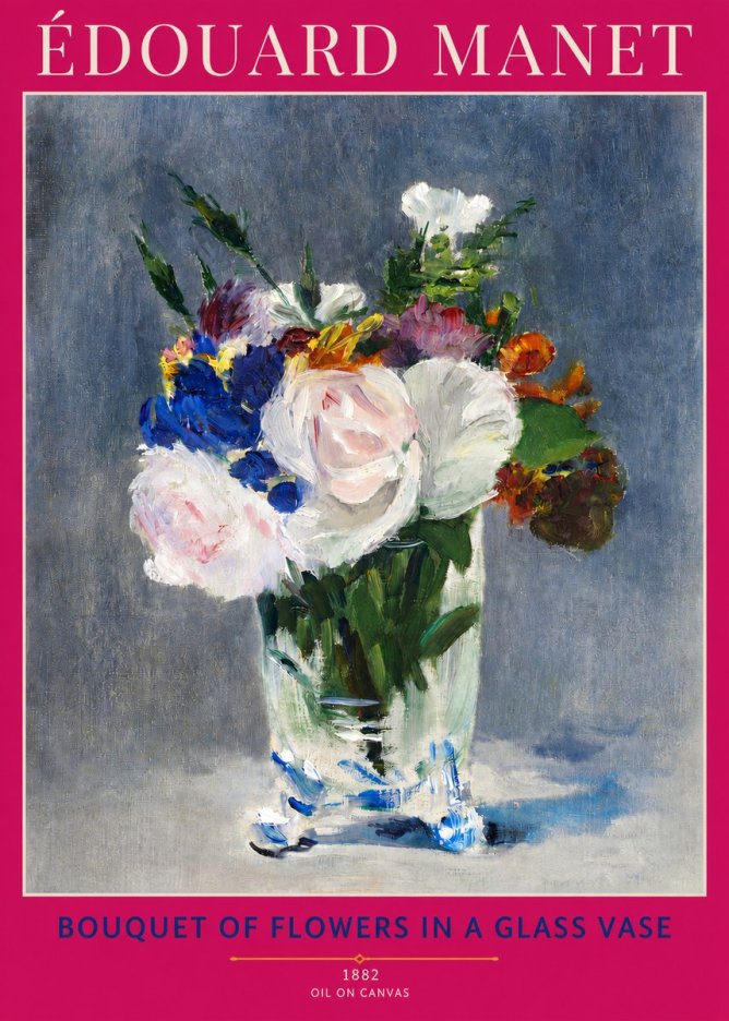 Édouard Manet Bouquet of Flowers in a Glass Vase No3 - Poszter