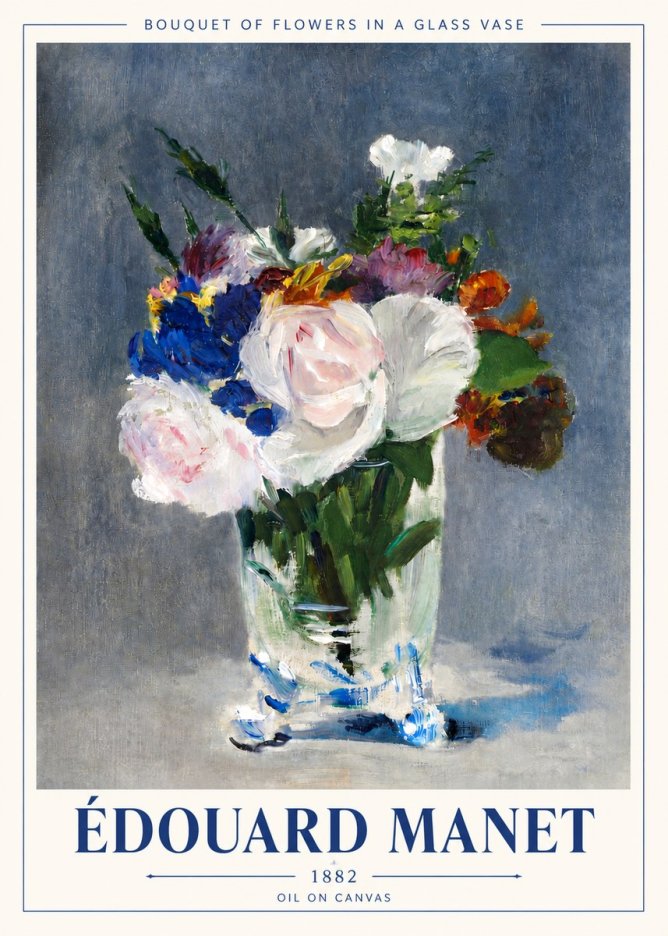 Édouard Manet Bouquet of Flowers in a Glass Vase No4 - Poszter