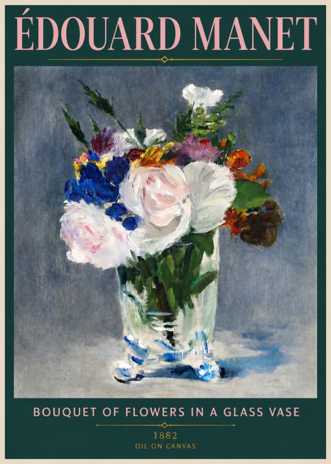 Édouard Manet Bouquet of Flowers in a Glass Vase No5 - Poszter