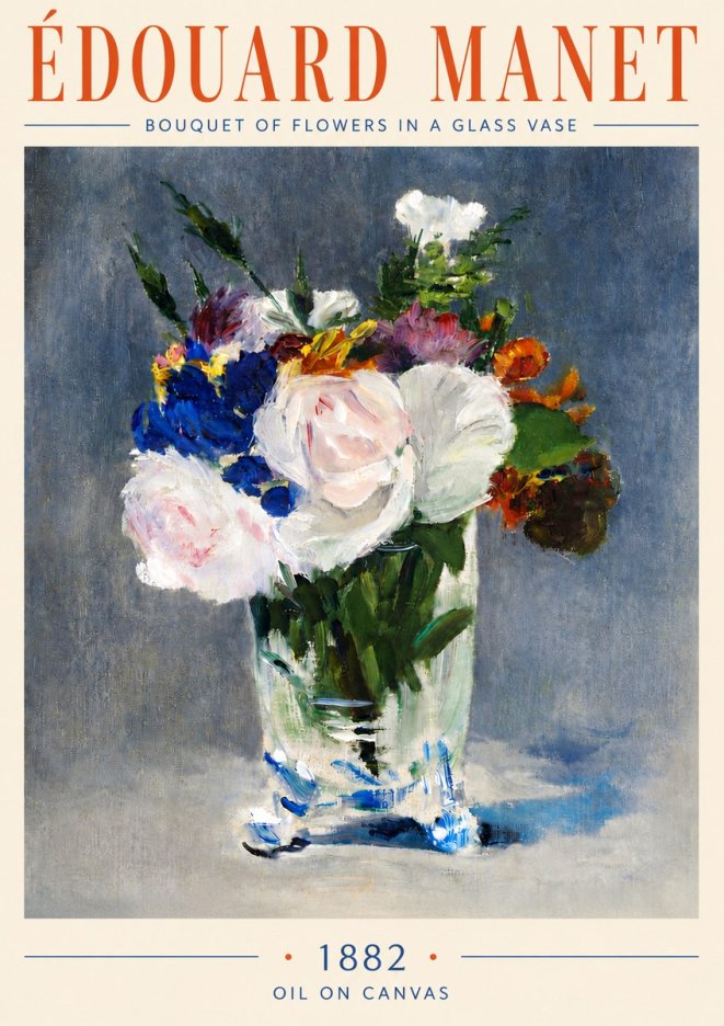 Édouard Manet Bouquet of Flowers in a Glass Vase No6 - Poszter