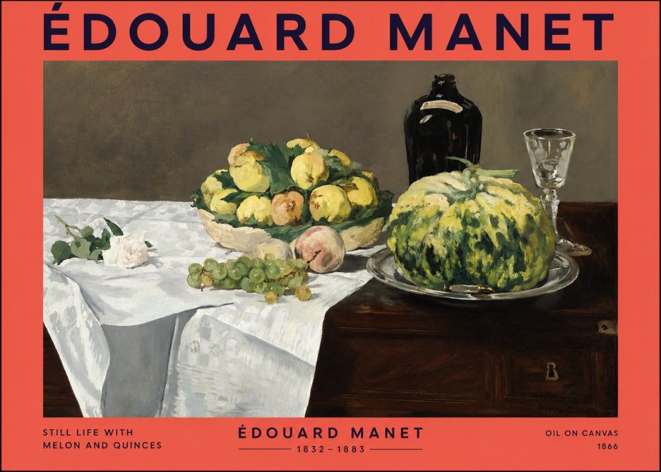 Édouard Manet Still Life with Melon and Quinces No2 - Poszter