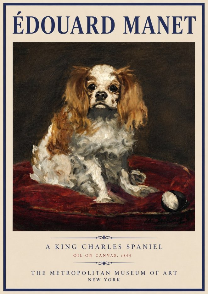 Édouard Manet A King Charles Spaniel No5 - Poszter