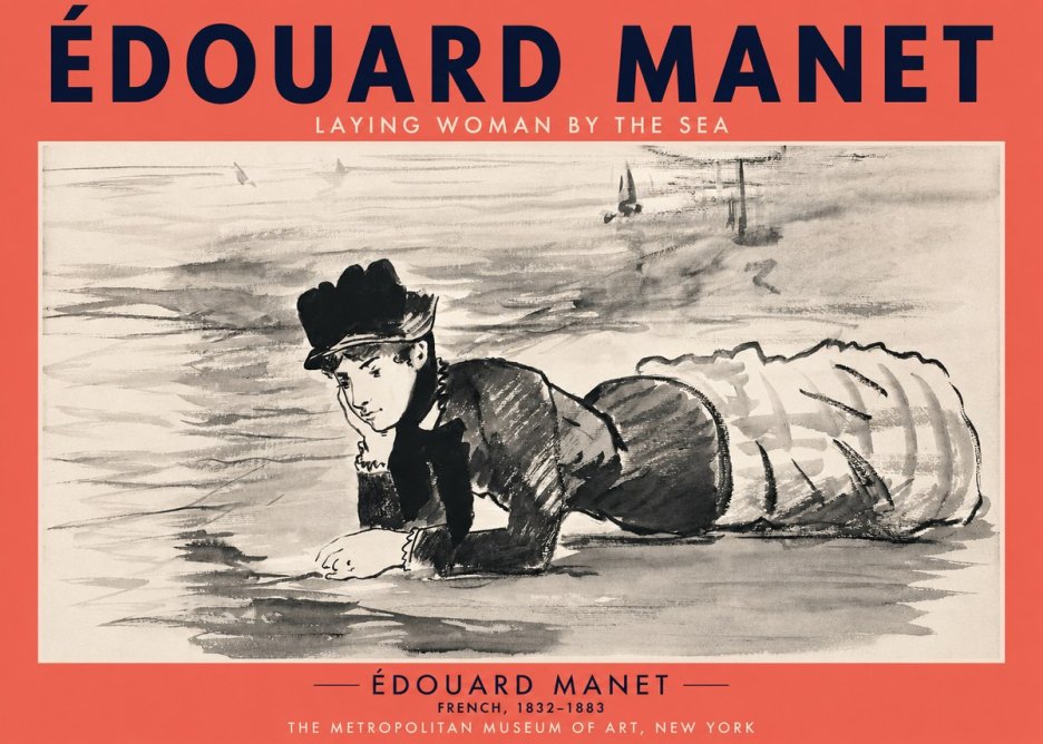 Édouard Manet Laying Woman by the Sea No2 - Poszter