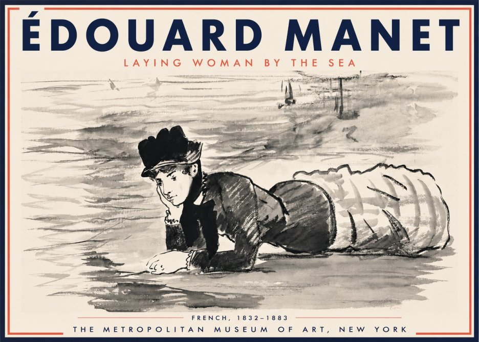 Édouard Manet Laying Woman by the Sea No3 - Poszter