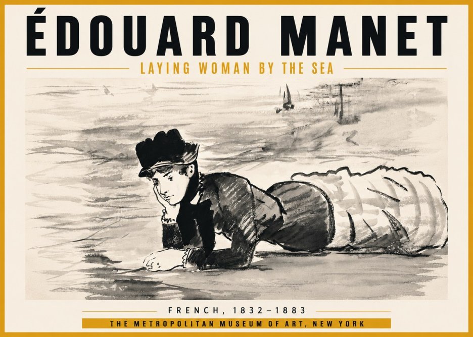 Édouard Manet Laying Woman by the Sea No6 - Poszter