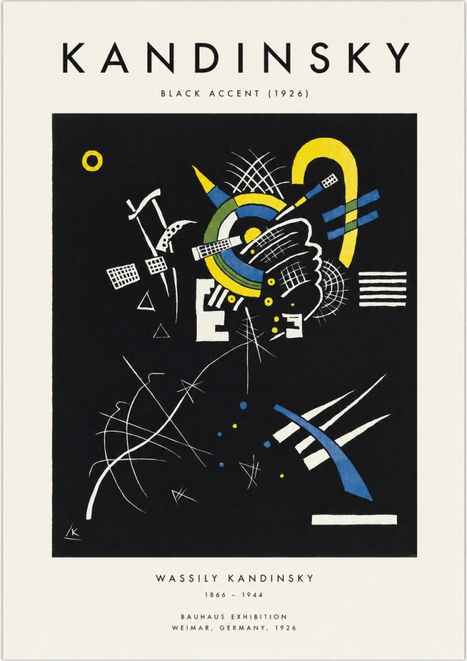 Kandinsky Black Accent (1926) No1 - Poszter
