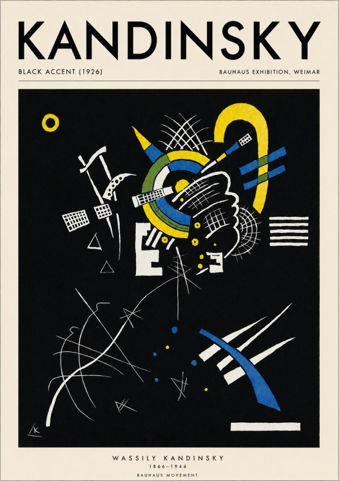 Kandinsky Black Accent (1926) No3 - Poszter
