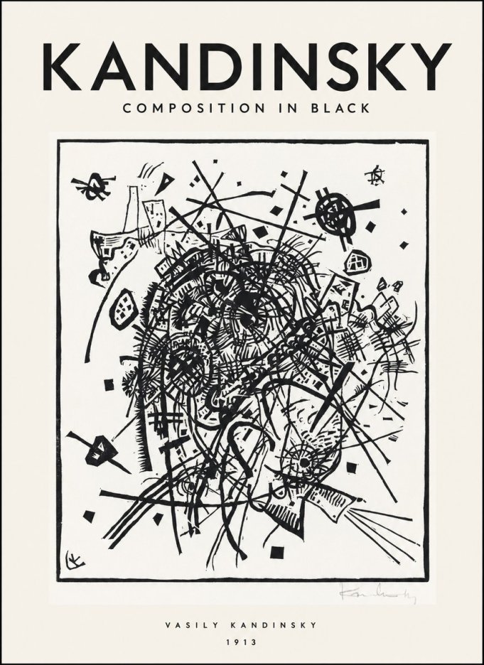 Kandinsky Composition in Black No1 - Poszter