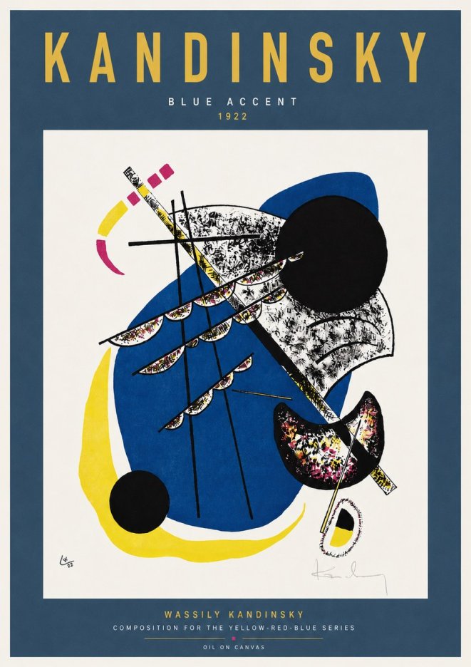 Kandinsky Blue Accent No3 - Poszter
