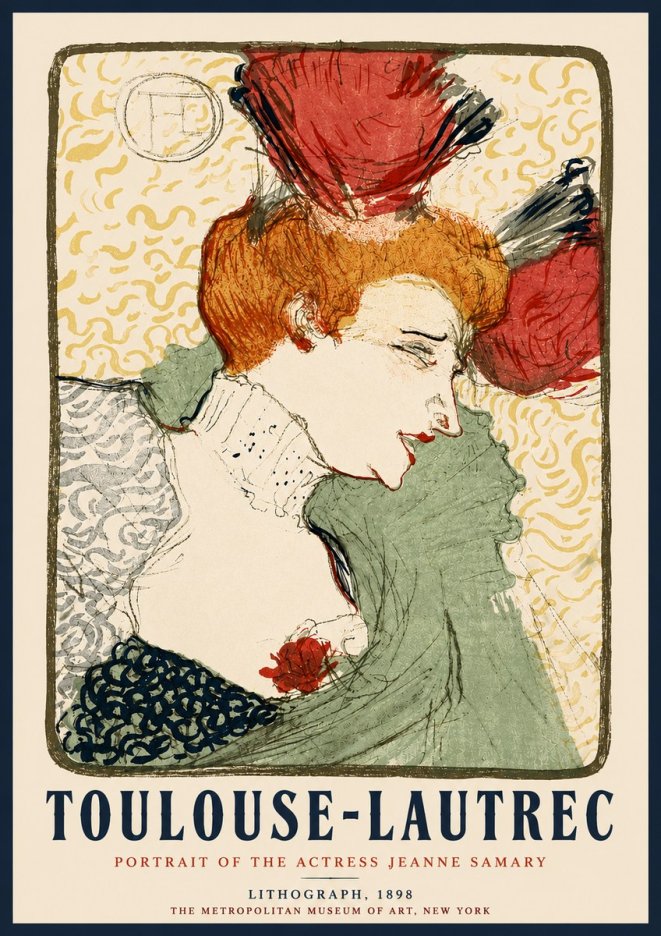 Toulouse-Lautrec Portrait of the Actress Jeanne Samary No5 - Poszter