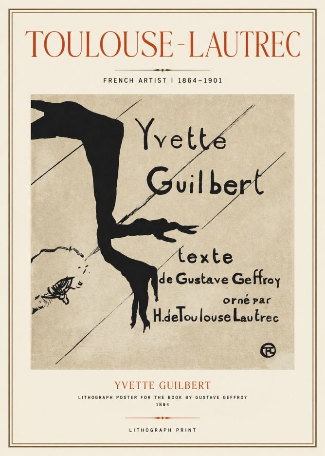 Toulouse-Lautrec Yvette Guilbert No1 - Poszter