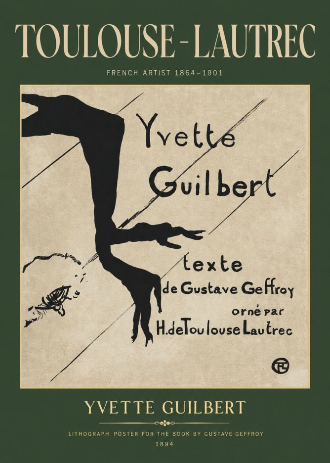 Toulouse-Lautrec Yvette Guilbert No2 - Poszter