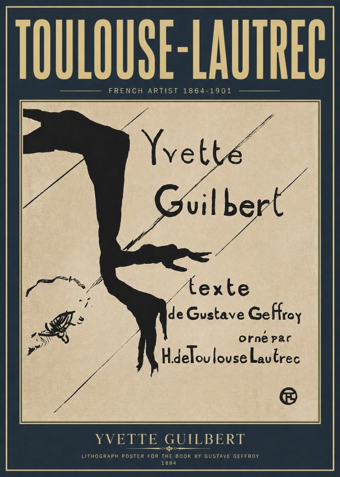 Toulouse-Lautrec Yvette Guilbert No6 - Poszter