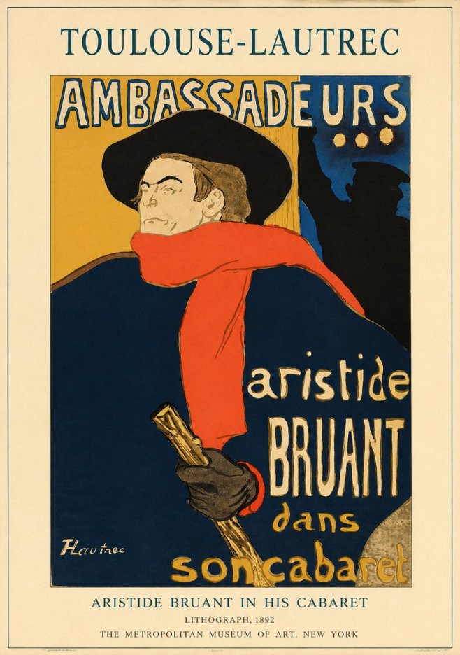 Toulouse-Lautrec Aristide Bruant in His Cabaret I No1 - Poszter