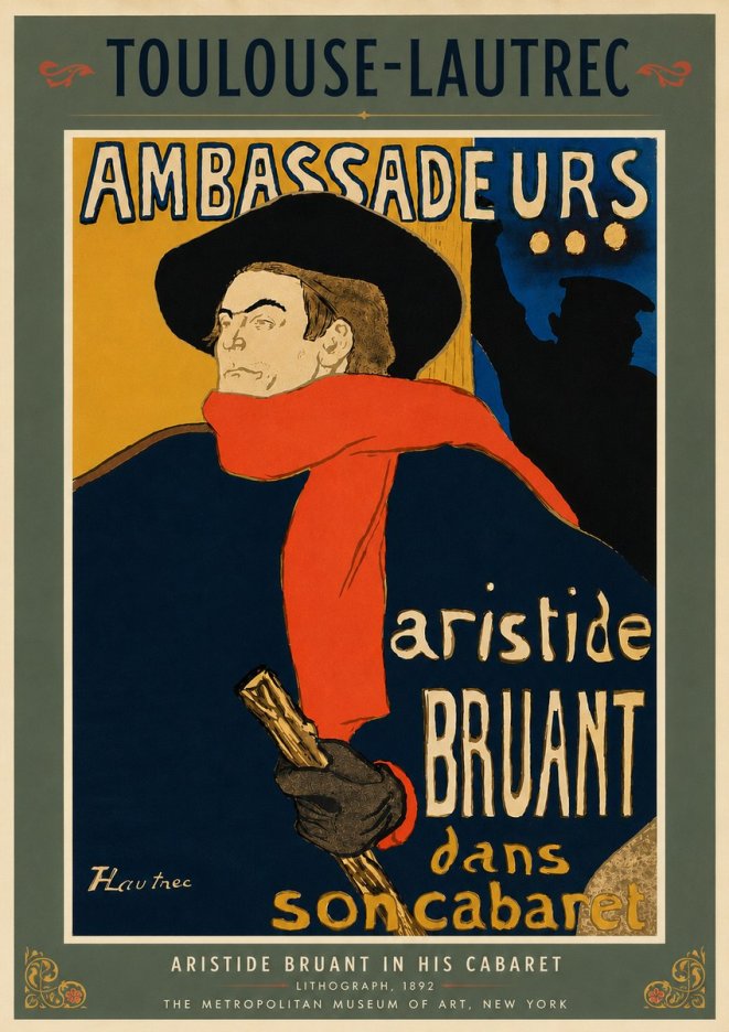 Toulouse-Lautrec Aristide Bruant in His Cabaret I No5 - Poszter