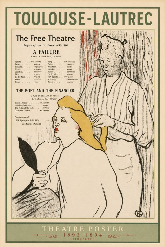 Toulouse-Lautrec Le Théâtre Libre - Une Faillite / Le Poète Et Le Financier No2 - Poszter