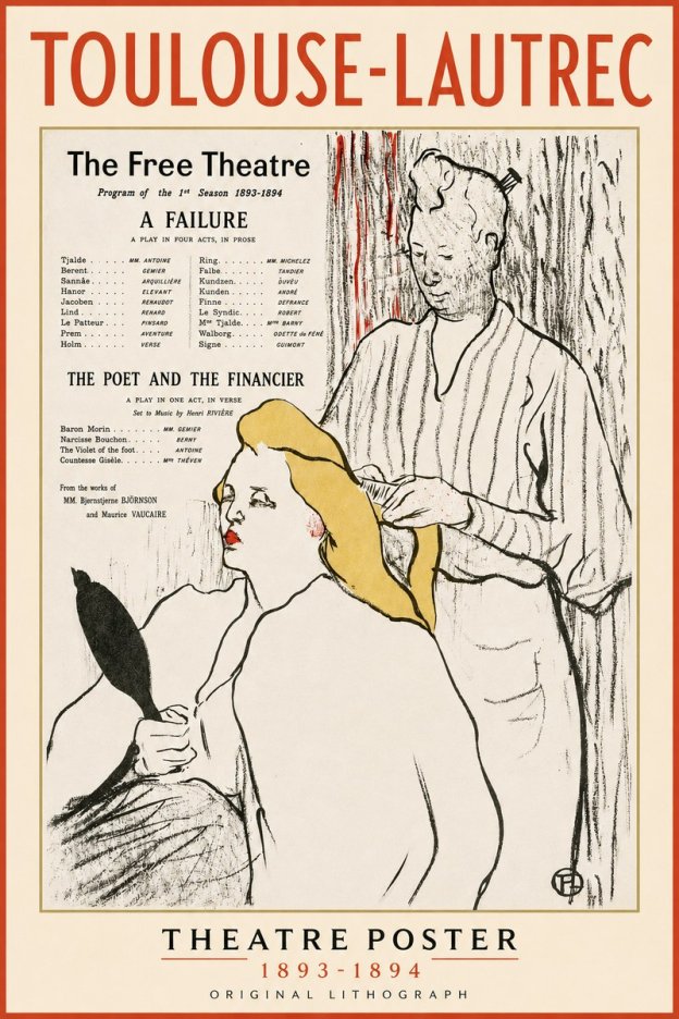 Toulouse-Lautrec Le Théâtre Libre - Une Faillite / Le Poète Et Le Financier No3 - Poszter