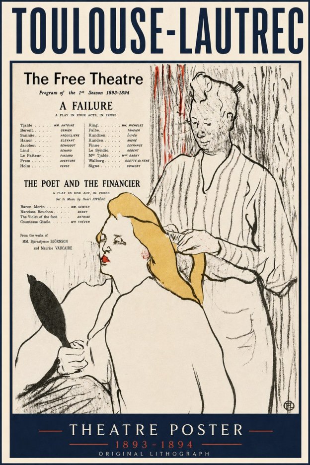 Toulouse-Lautrec Le Théâtre Libre - Une Faillite / Le Poète Et Le Financier No4 - Poszter