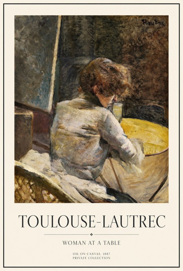 Toulouse-Lautrec Woman at a Table No1 - Poszter