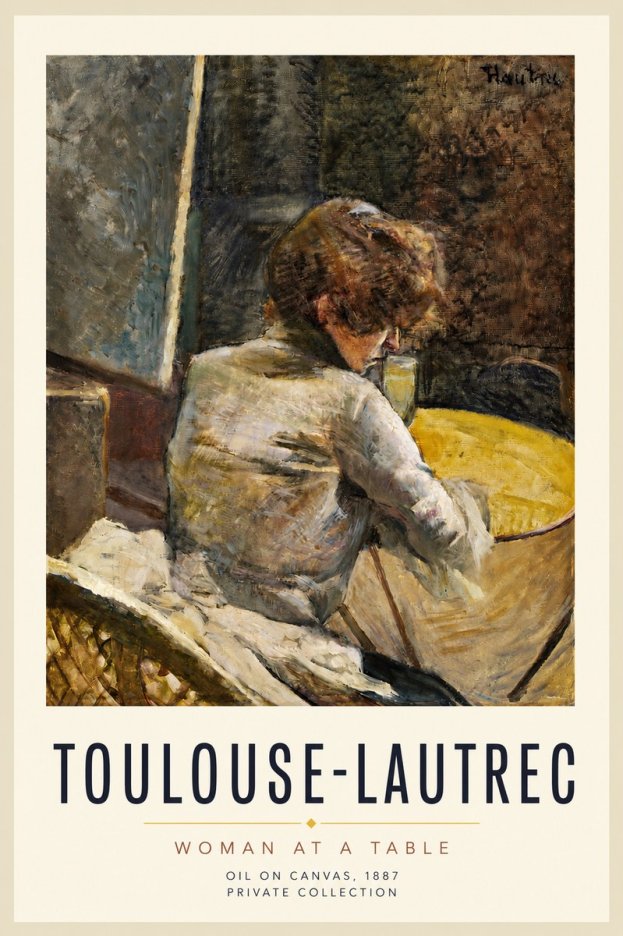Toulouse-Lautrec Woman at a Table No3 - Poszter