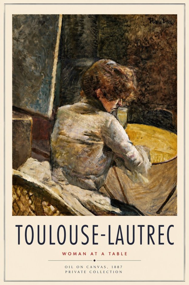 Toulouse-Lautrec Woman at a Table No4 - Poszter