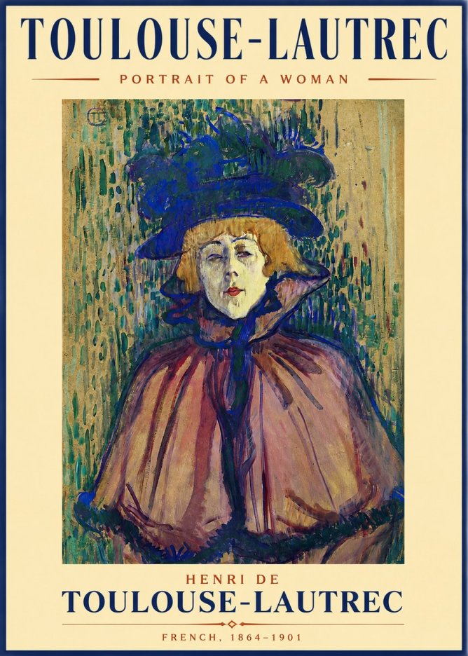 Toulouse-Lautrec Portrait of a Woman I No2 - Poszter