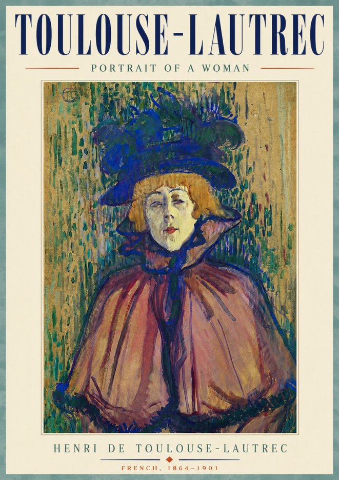 Toulouse-Lautrec Portrait of a Woman I No6 - Poszter