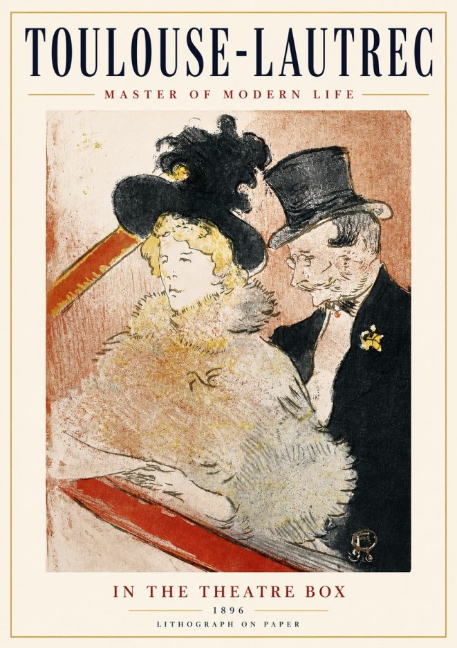 Toulouse-Lautrec In the Theatre Box No3 - Poszter