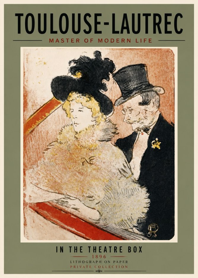 Toulouse-Lautrec In the Theatre Box No5 - Poszter