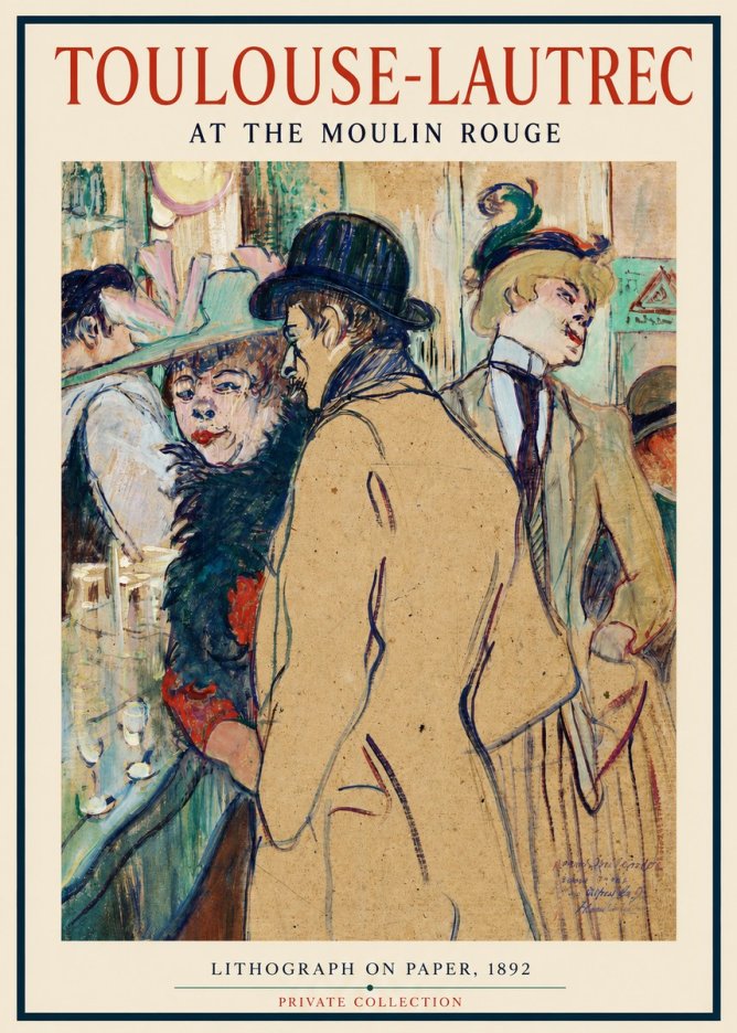 Toulouse-Lautrec At the Moulin Rouge II No2 - Poszter