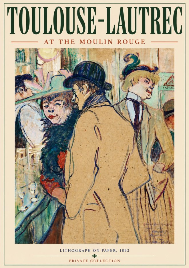 Toulouse-Lautrec At the Moulin Rouge II No3 - Poszter