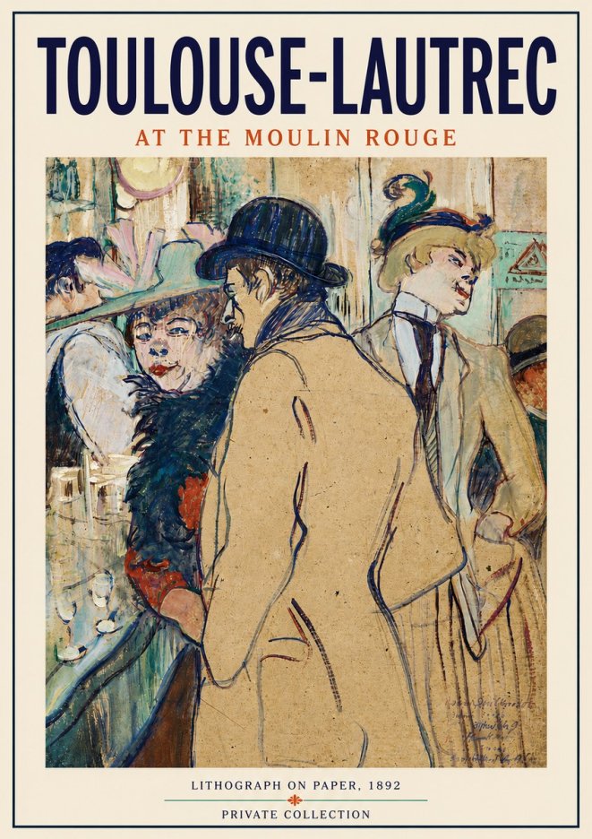 Toulouse-Lautrec At the Moulin Rouge II No4 - Poszter