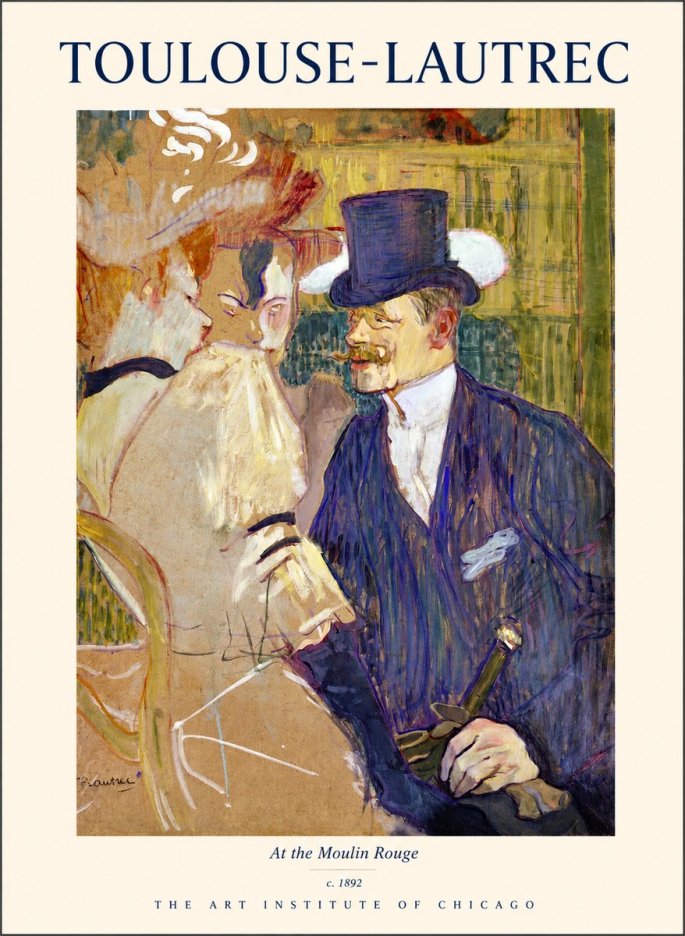 Toulouse-Lautrec At the Moulin Rouge III No1 - Poszter