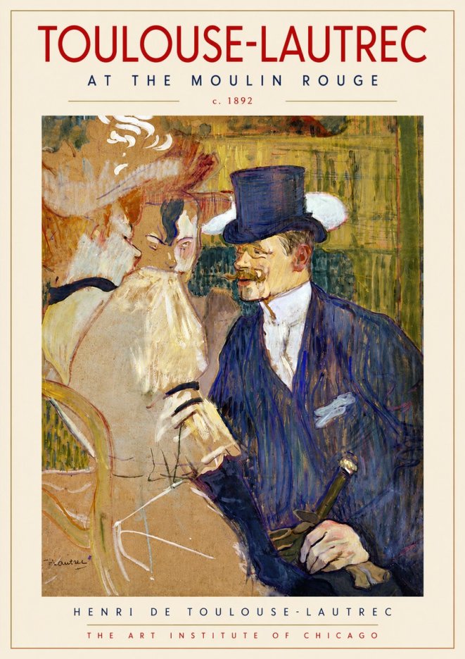 Toulouse-Lautrec At the Moulin Rouge III No3 - Poszter
