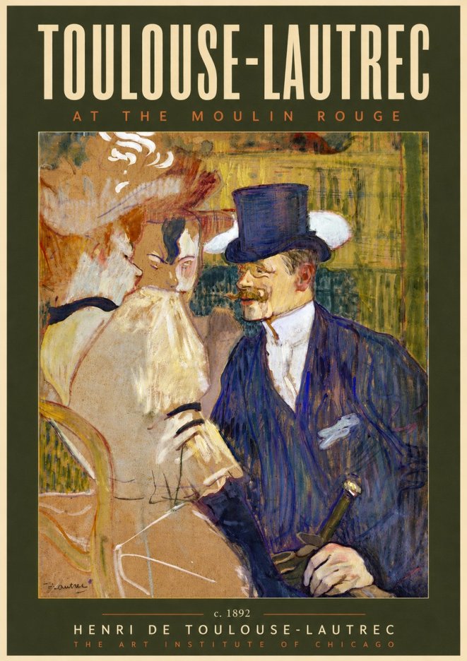 Toulouse-Lautrec At the Moulin Rouge III No4 - Poszter