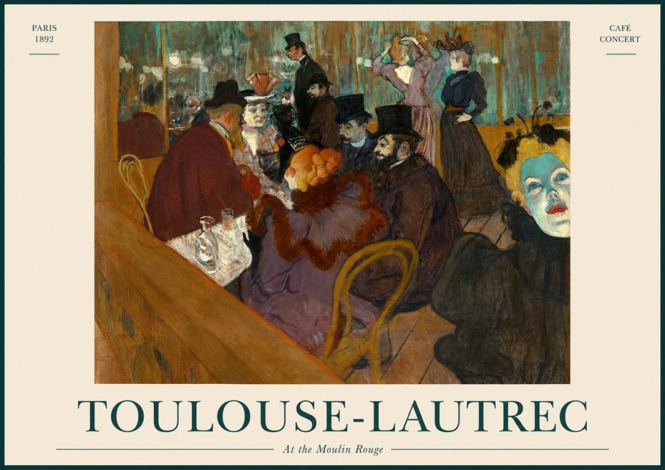 Toulouse-Lautrec At the Moulin Rouge IV No1 - Poszter